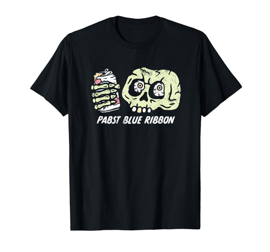 Pabst Blue Ribbon | Halloween Skull Can T-Shirt