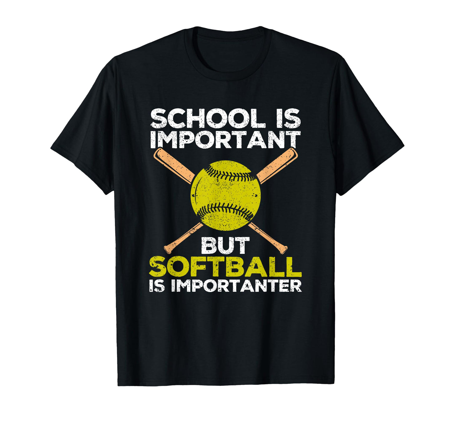 School is Important but Softball Is Importanter Girls T-Shirt