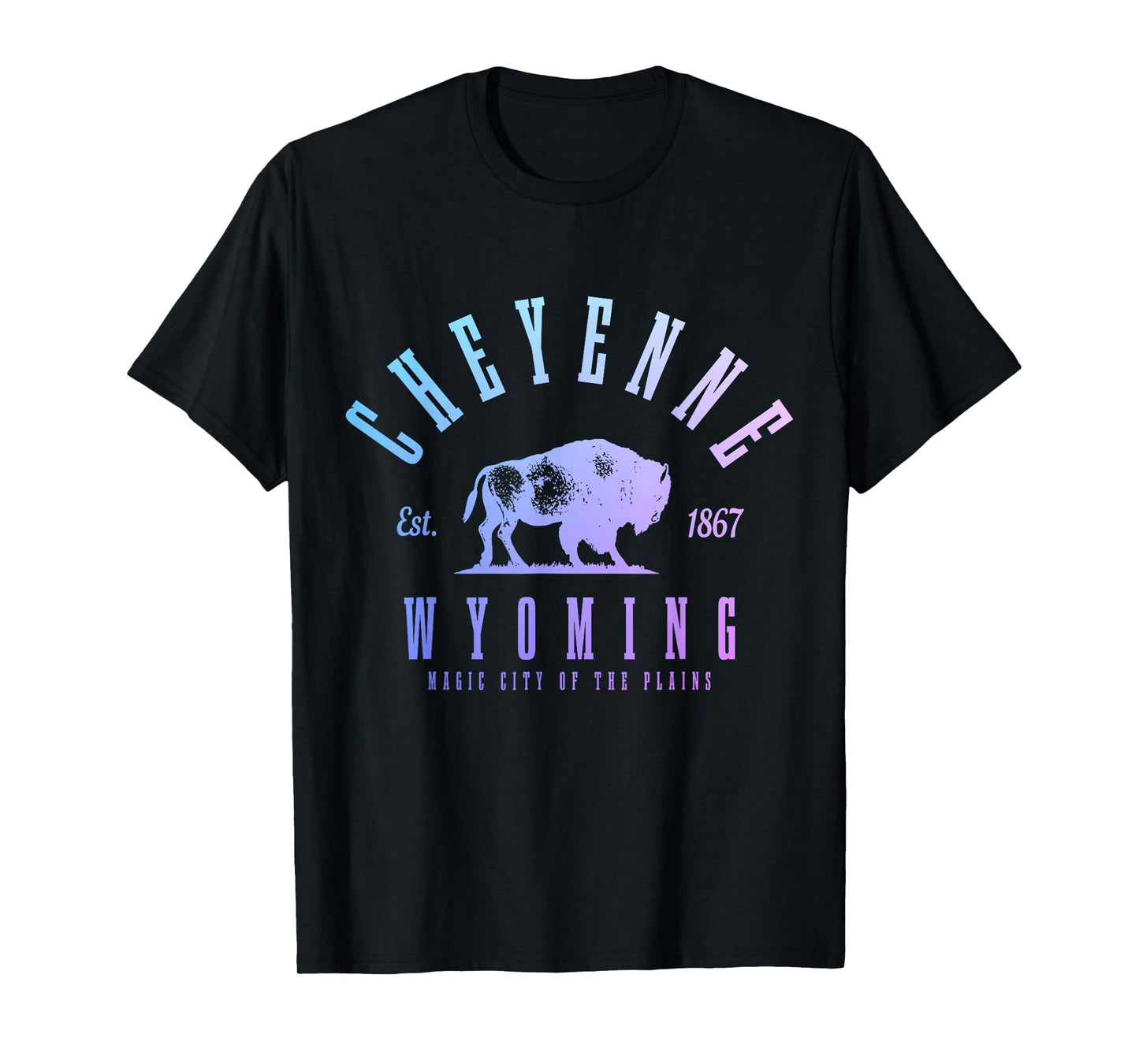 Cheyenne Wyoming, Est. 1867 Cowboy State Bison Vintage Pride T-Shirt