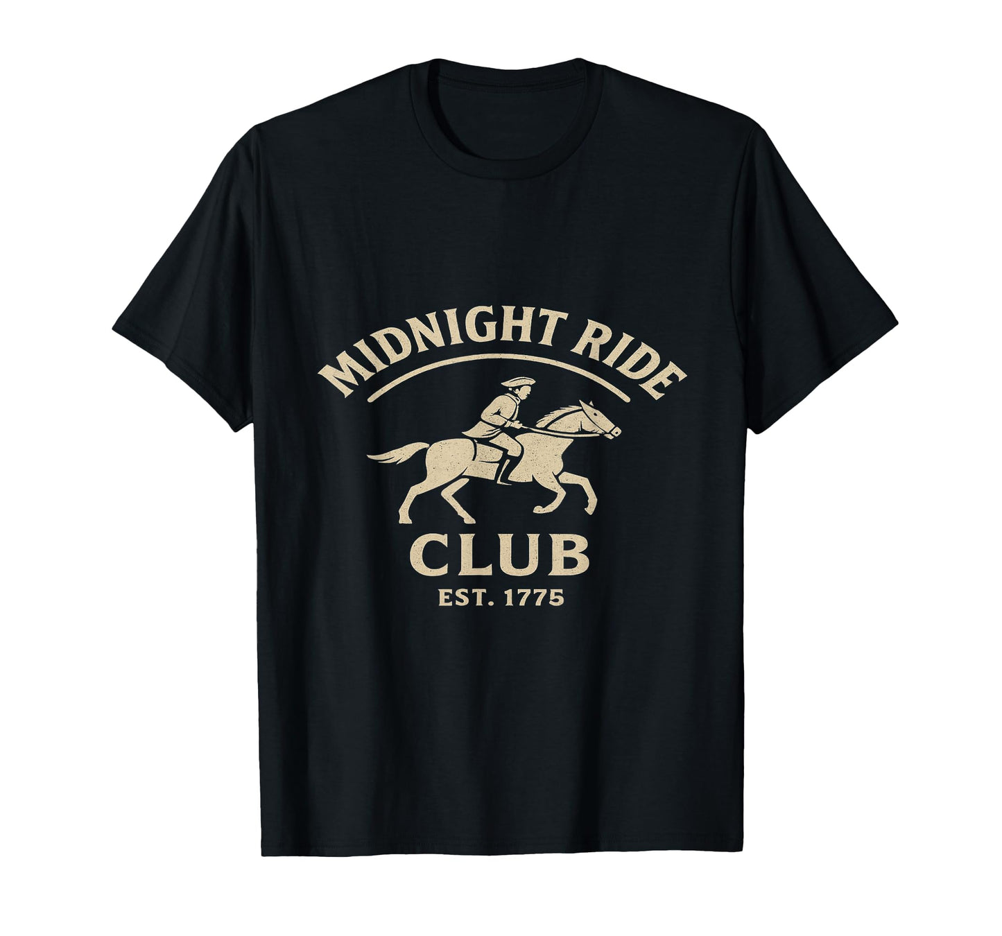 Midnight Ride Club – Paul Revere 1775 Historical Patriotic T-Shirt