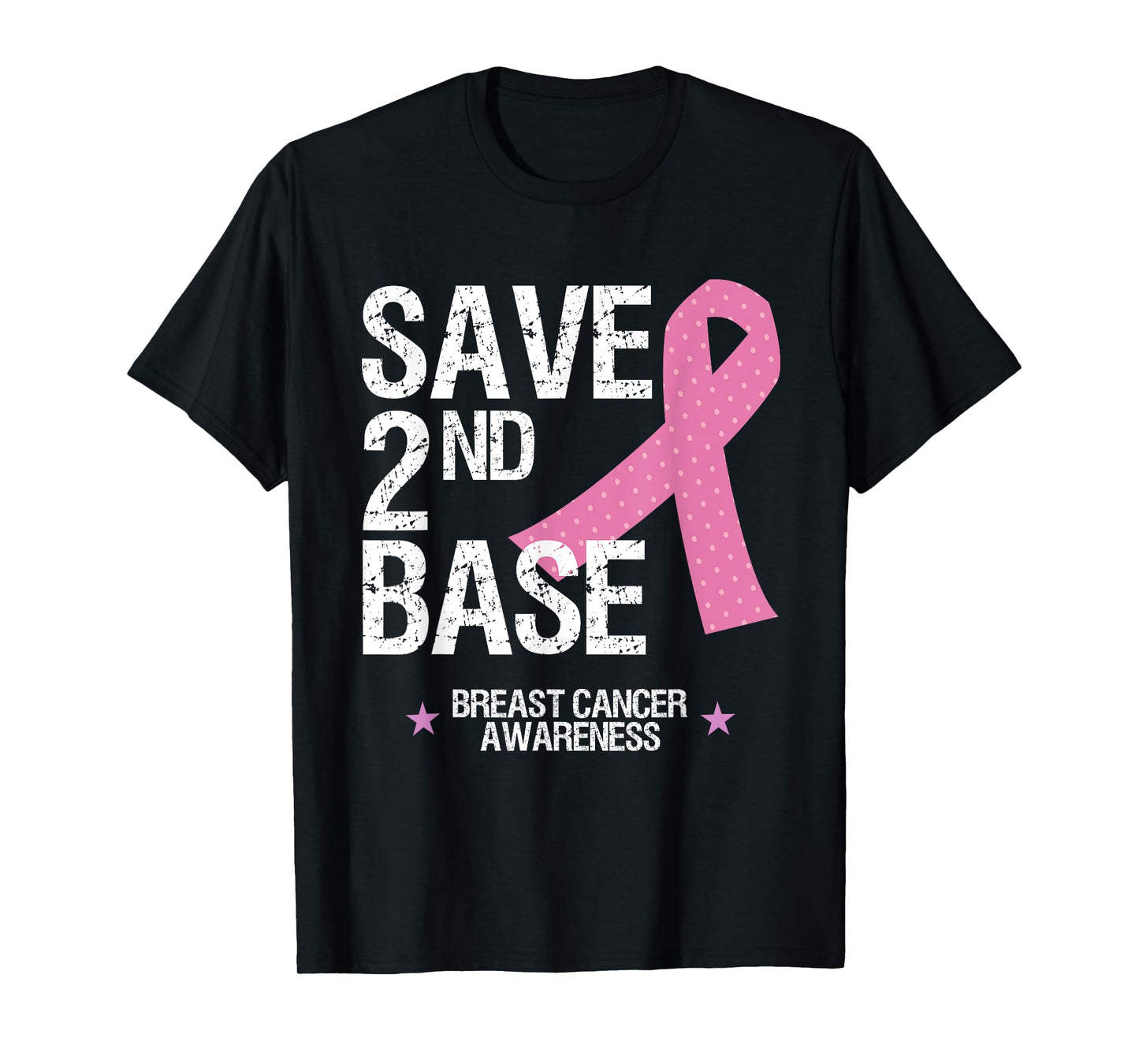 Save 2nd Base Shirt Breast Cancer Awareness Ribbon Gift T T-Shirt