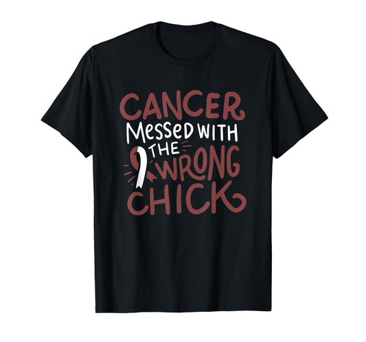 Head Neck Cancer Fighter Chemo Gift White Burgundy Ribbon T-Shirt