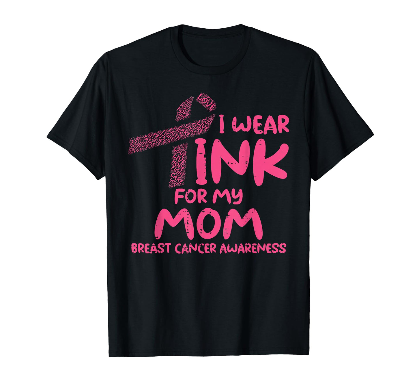 Wear Pink For My Mom Ribbon Kids Breast Cancer Awareness T-Shirt