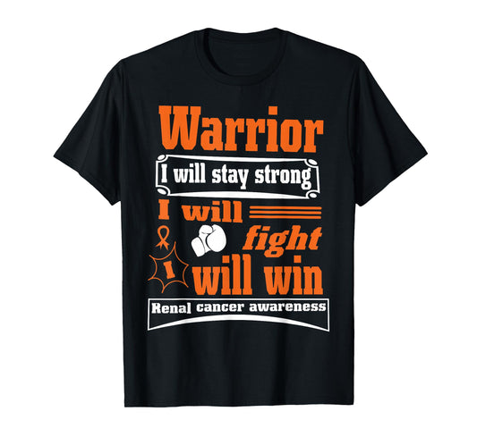 Kidney Cancer Awareness Gifts Renal Cure Unisex-Adults, Unisex-Kids Black Cotton 65%, Polyester 35% Modern Mandarin Collar Crew Neck Short Sleeve T-Shirt