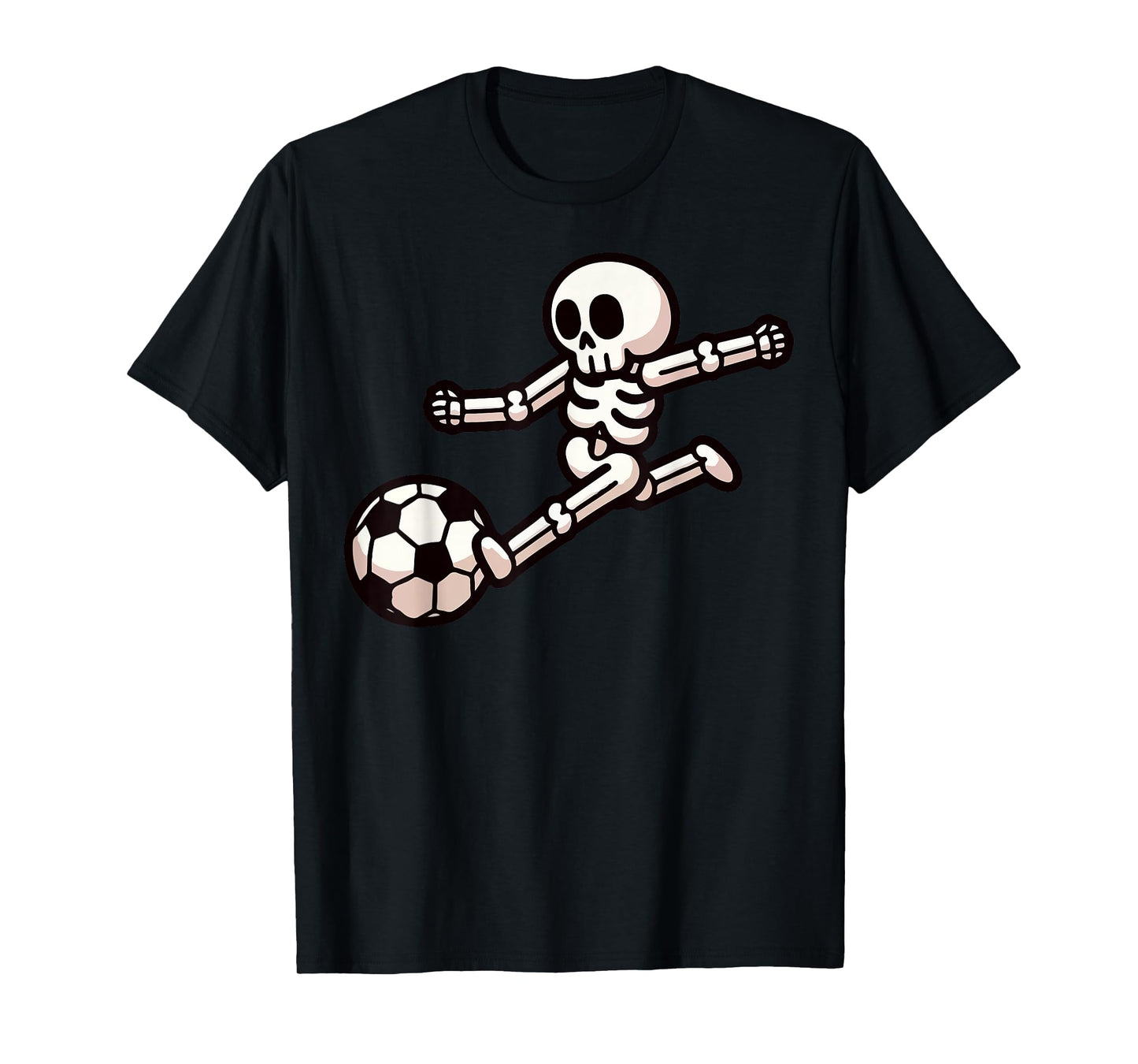 Soccer Skeleton Halloween Football Spooky Boys Soccer Player T-Shirt