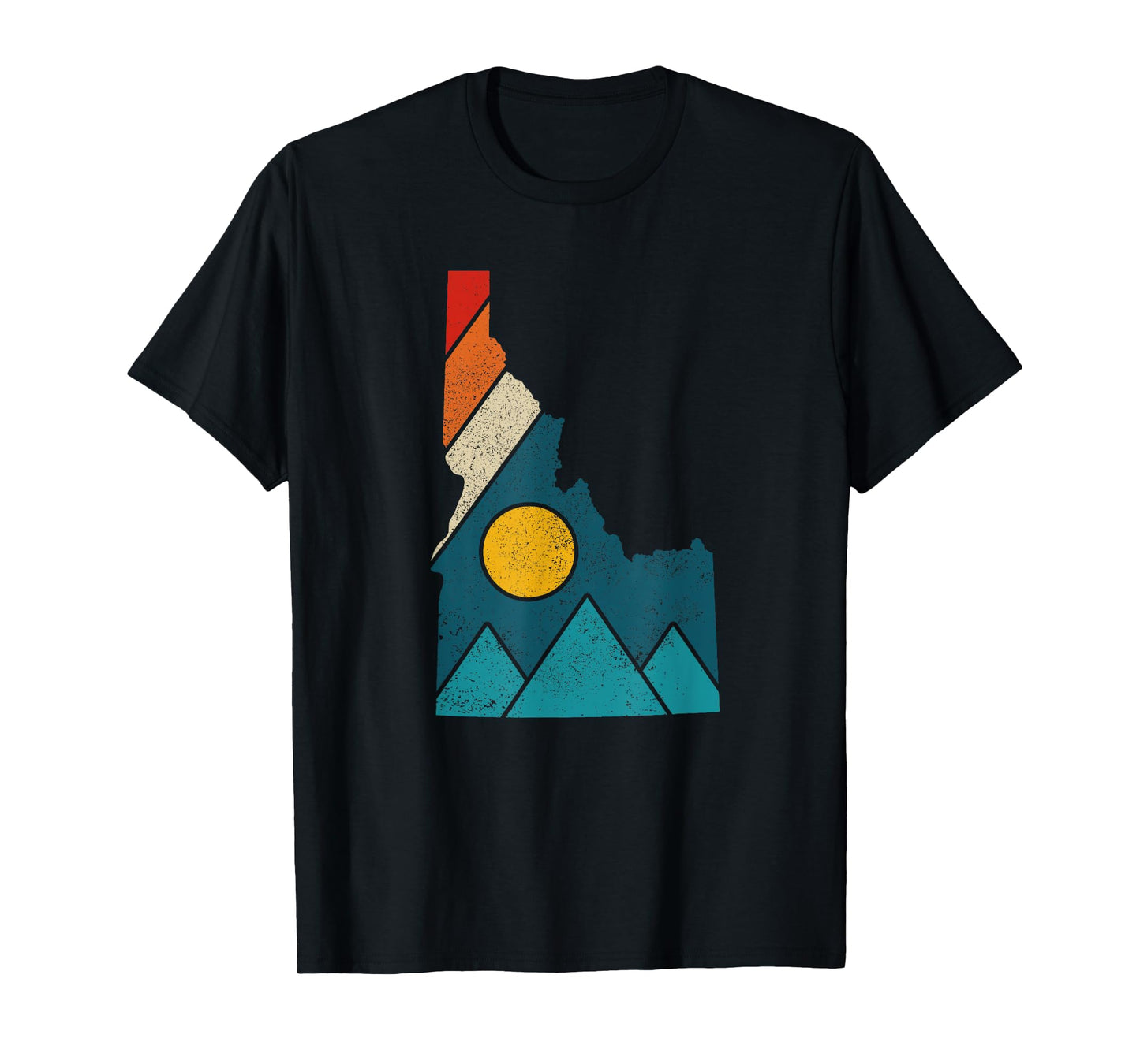 Idaho Vintage State Map Mountains Hikers Camping T-Shirt