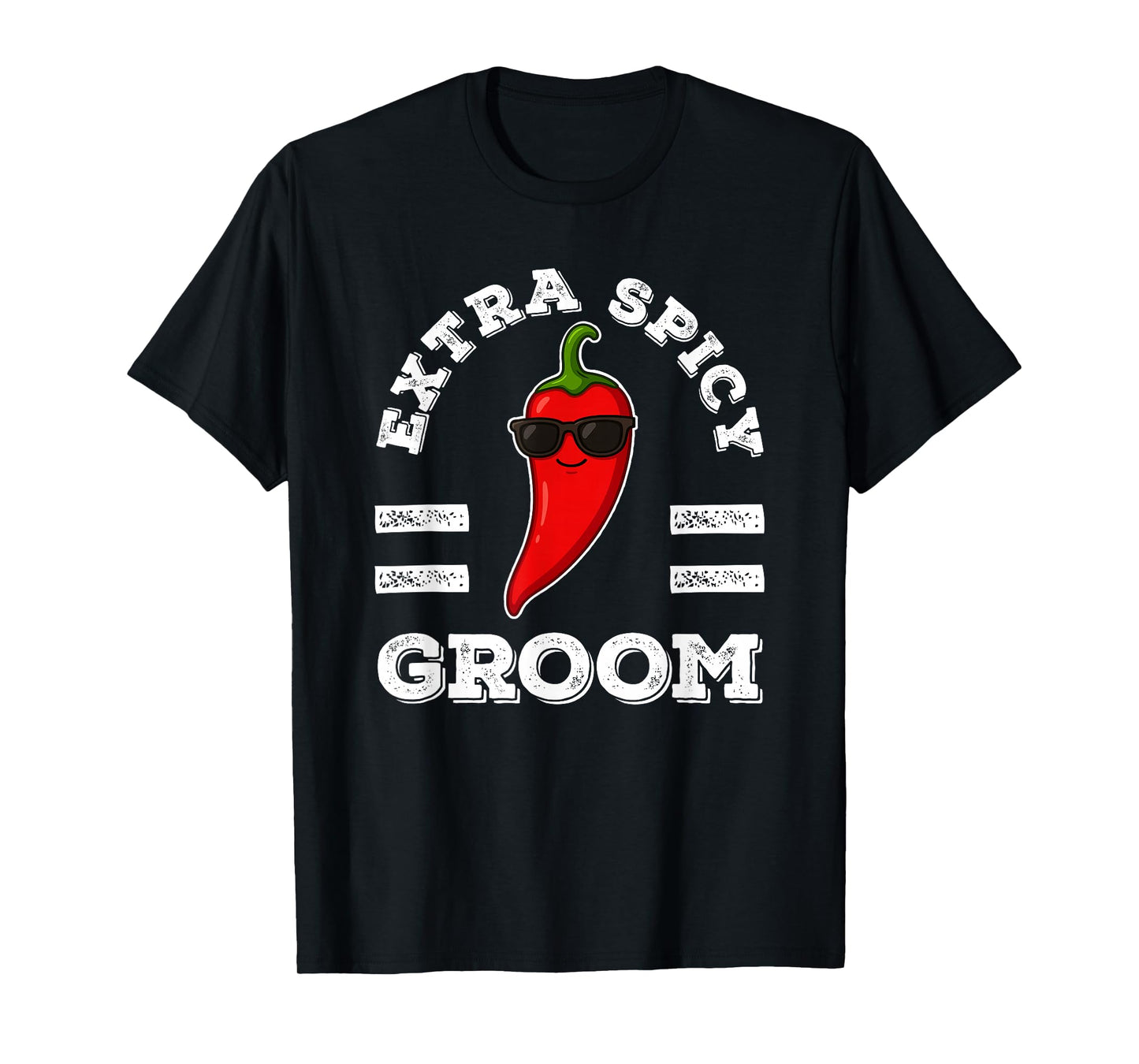 Extra Spicy Groom for Men Foodie Humor Hot Chili Pepper Pun T-Shirt