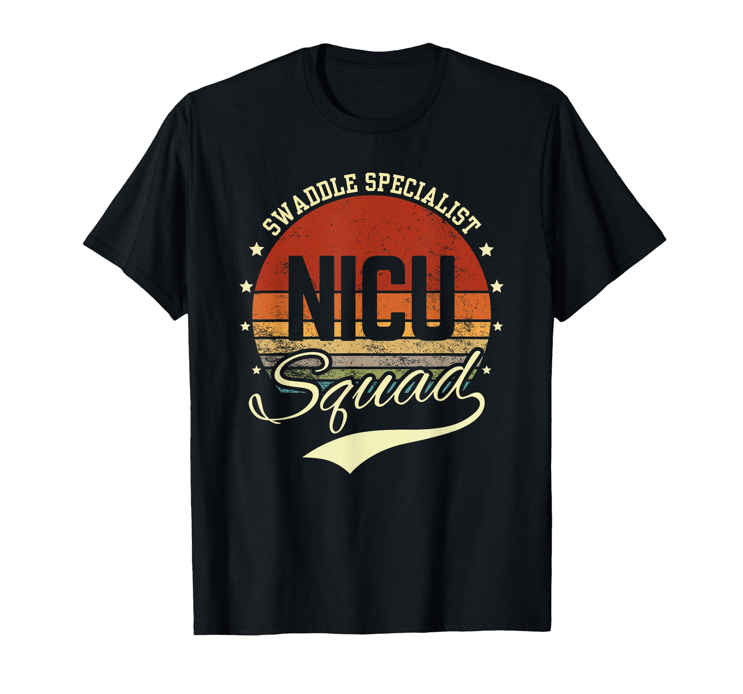 Swaddle Specialist NICU Mother Baby Nurse Retro NICU Squad T-Shirt