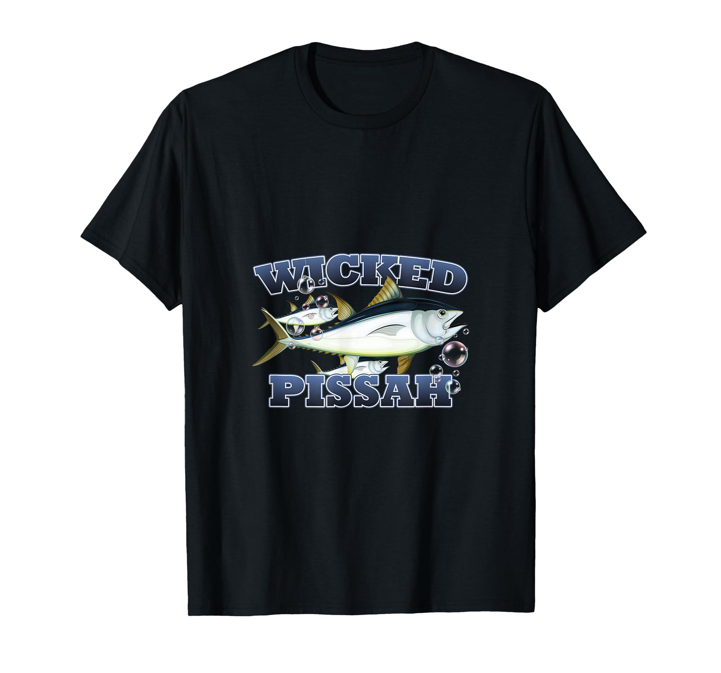 Wicked Pissah Bluefin Tuna Fish Illustration Fishing T-Shirt