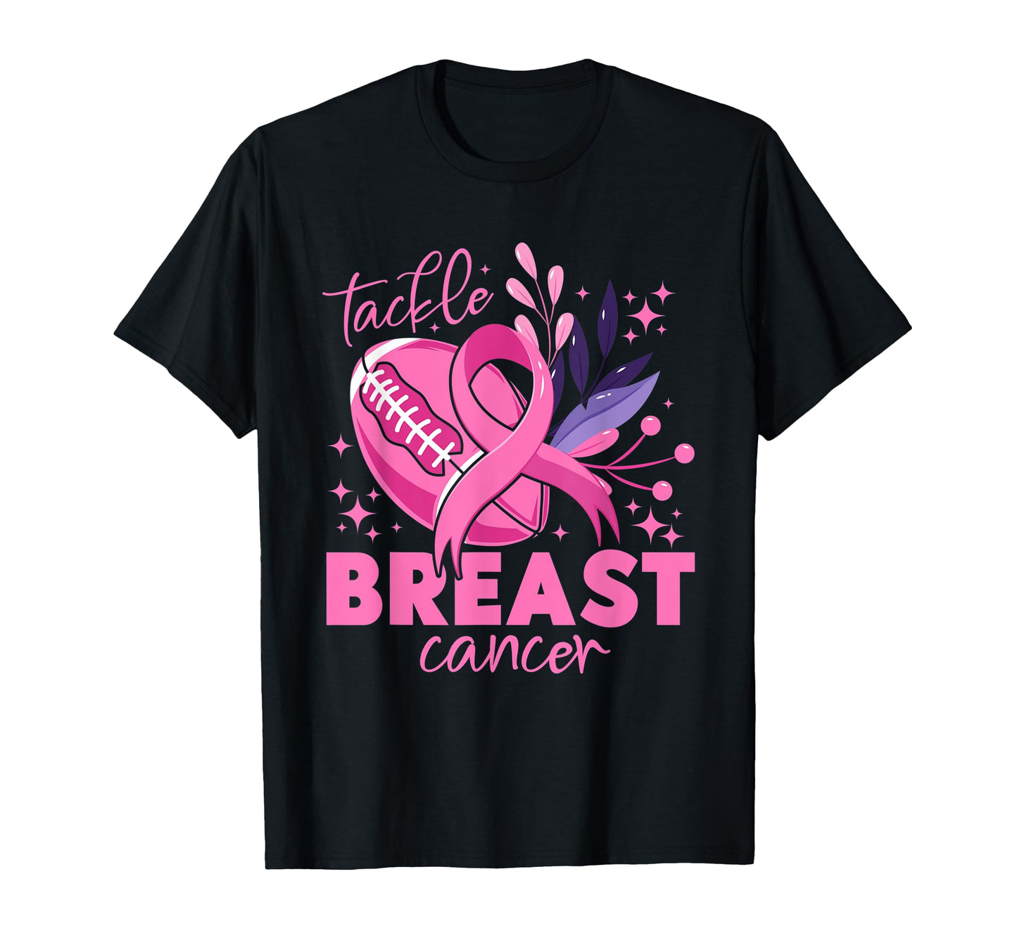 Tackle Football Pink Ribbon Breast Cancer Awareness For Boys T-Shirt