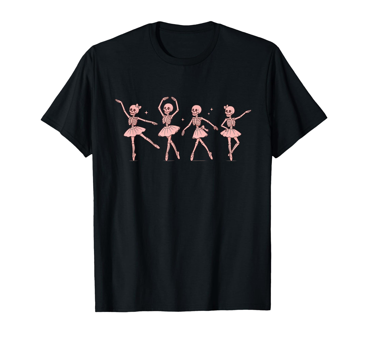 Pink Ballet Skeleton Dancers Halloween Dance Lovers Costume T-Shirt