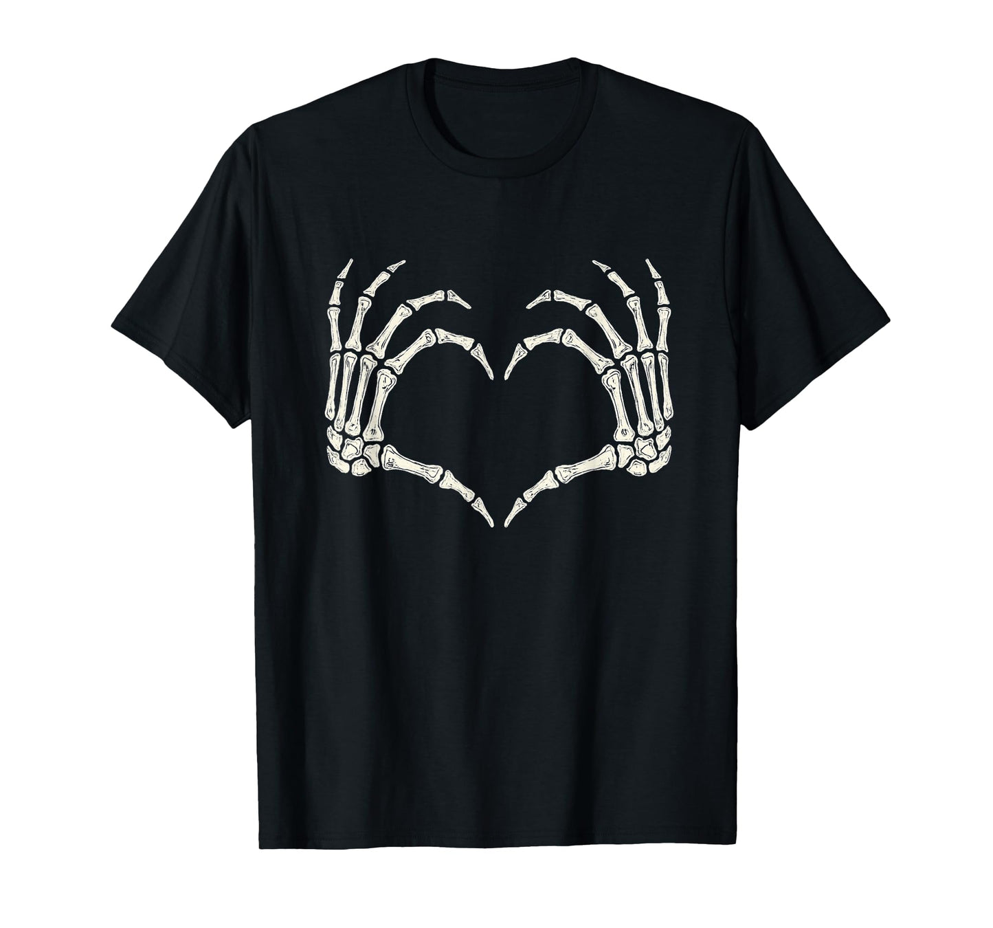 Vintage Skeleton Hands Heart Sign Halloween Costume T-Shirt