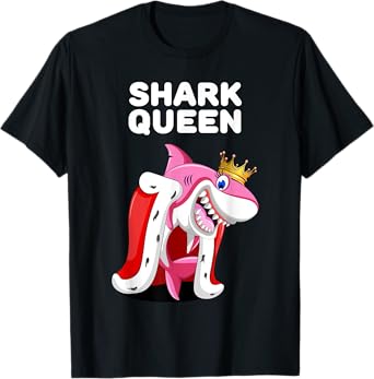 Shark Queen | Girls Shark Tshirt | Womens Shark T-Shirt