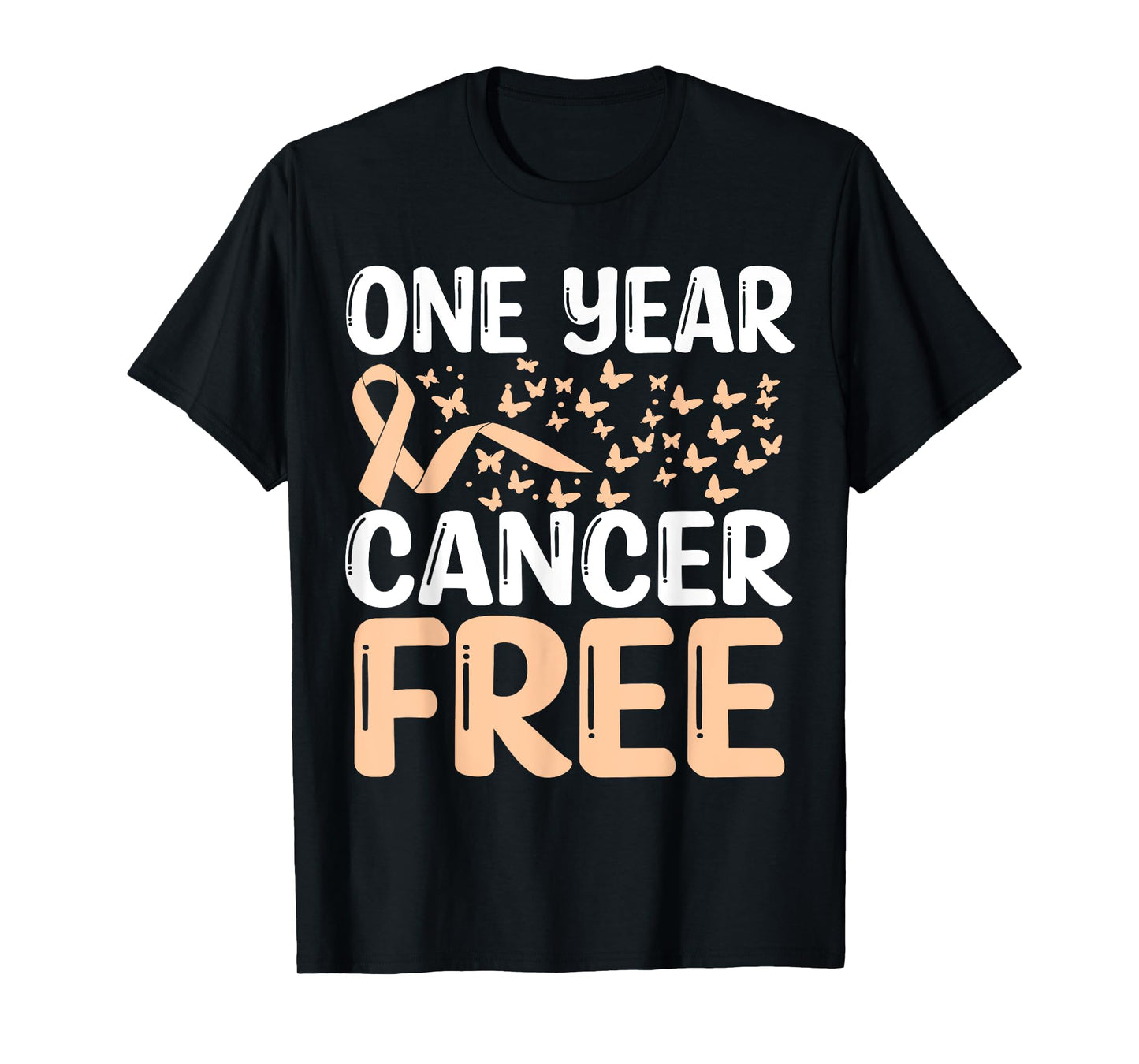 1 Year Uterine Cancer Free Uterine Cancer Survivor Awareness T-Shirt