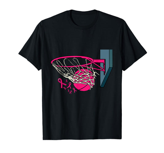 Basketball Player Pink Ribbon Breast Cancer Awareness Sport T-Shirt