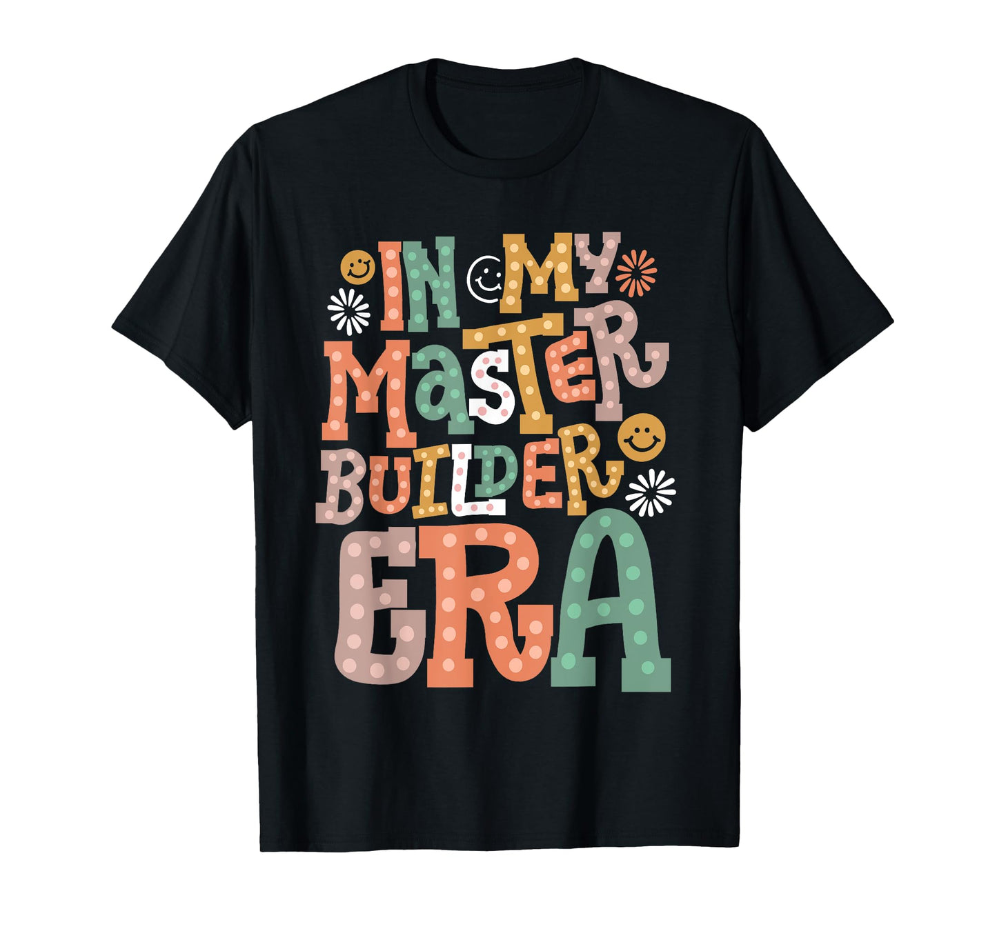 In My Master Builder Era Retro Groovy Building Blocks Kids T-Shirt