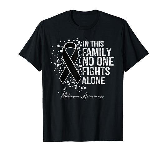 In This Family No One Fights Alone Shirt Melanoma Awareness T-Shirt