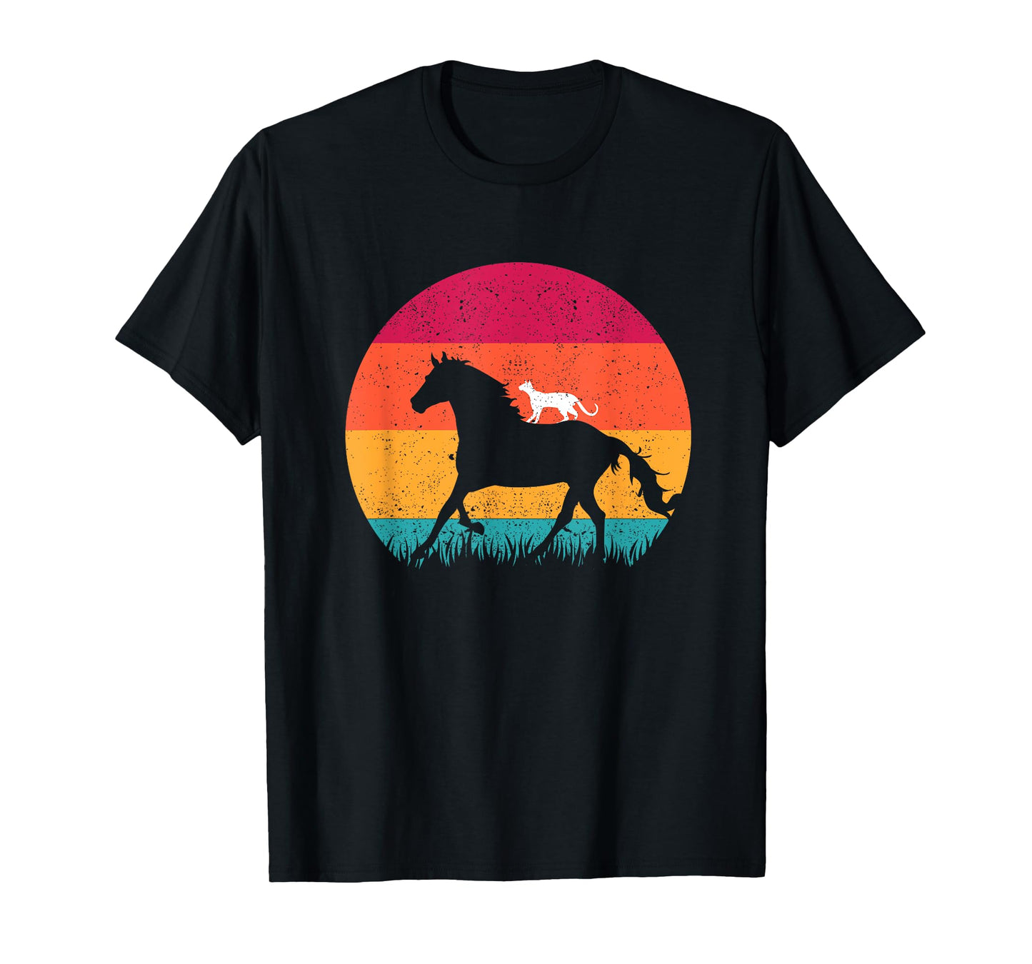 Horseback Riding Cat Ride Horses Funny Cats Horse Equestrian Men Women Girls Kids T-Shirt