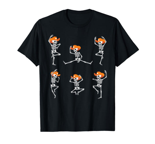 Dancing Skeletons Cowboys Dance Challenge Halloween T-Shirt