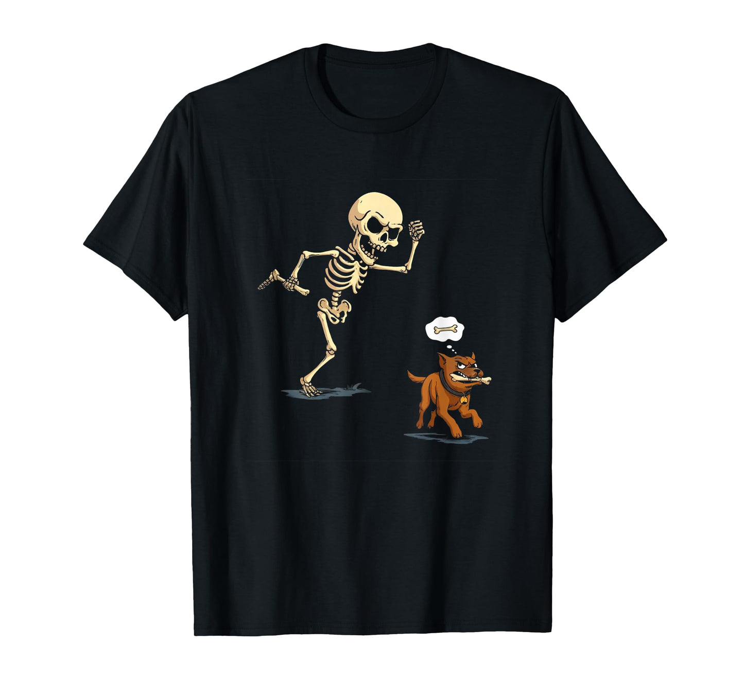 Labradabra Halloween Skeleton Dog Running Scared T-Shirt
