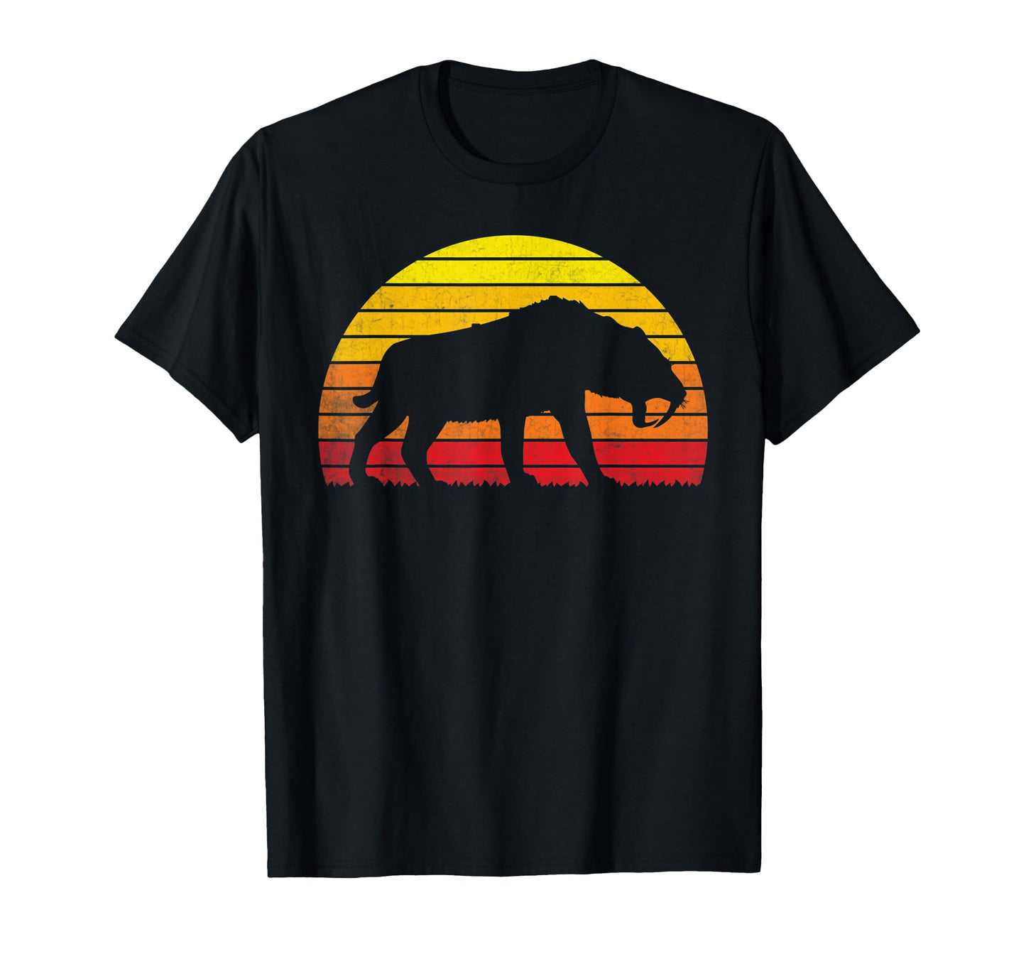 Smilodon Sunset Vintage Retro Saber-Toothed Tiger T-Shirt
