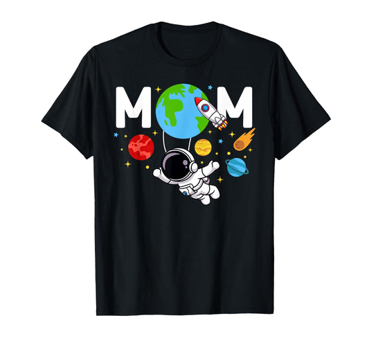 Mom Mommy Mother Space Astronaut Birthday Family Matching T-Shirt