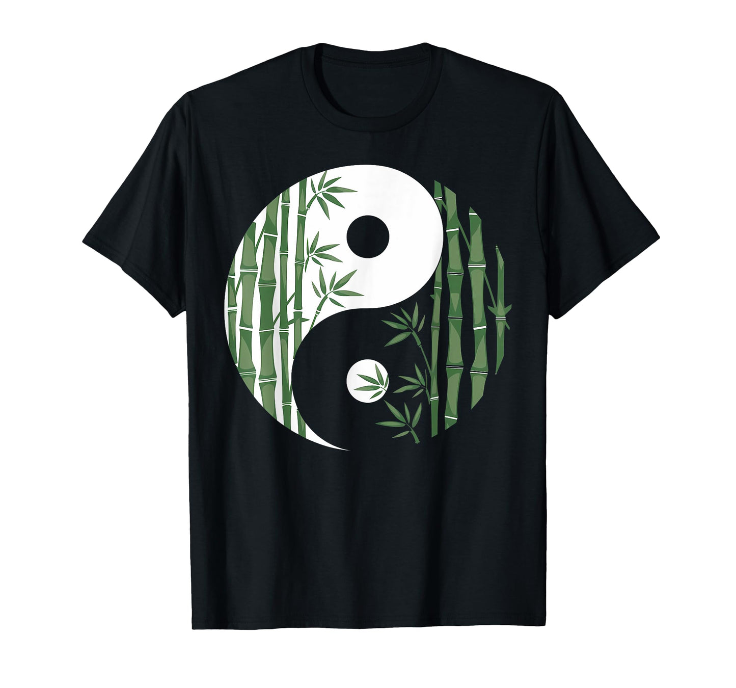 Yin Yang Bamboo Harmony Zen Symbol Yoga Art For Women Men T-Shirt