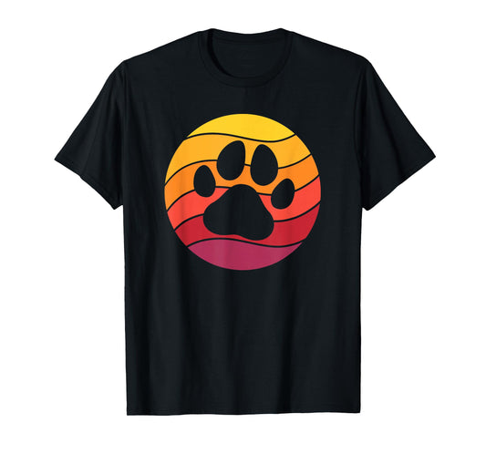 Dog Paw Retro Style Vintage T-Shirt
