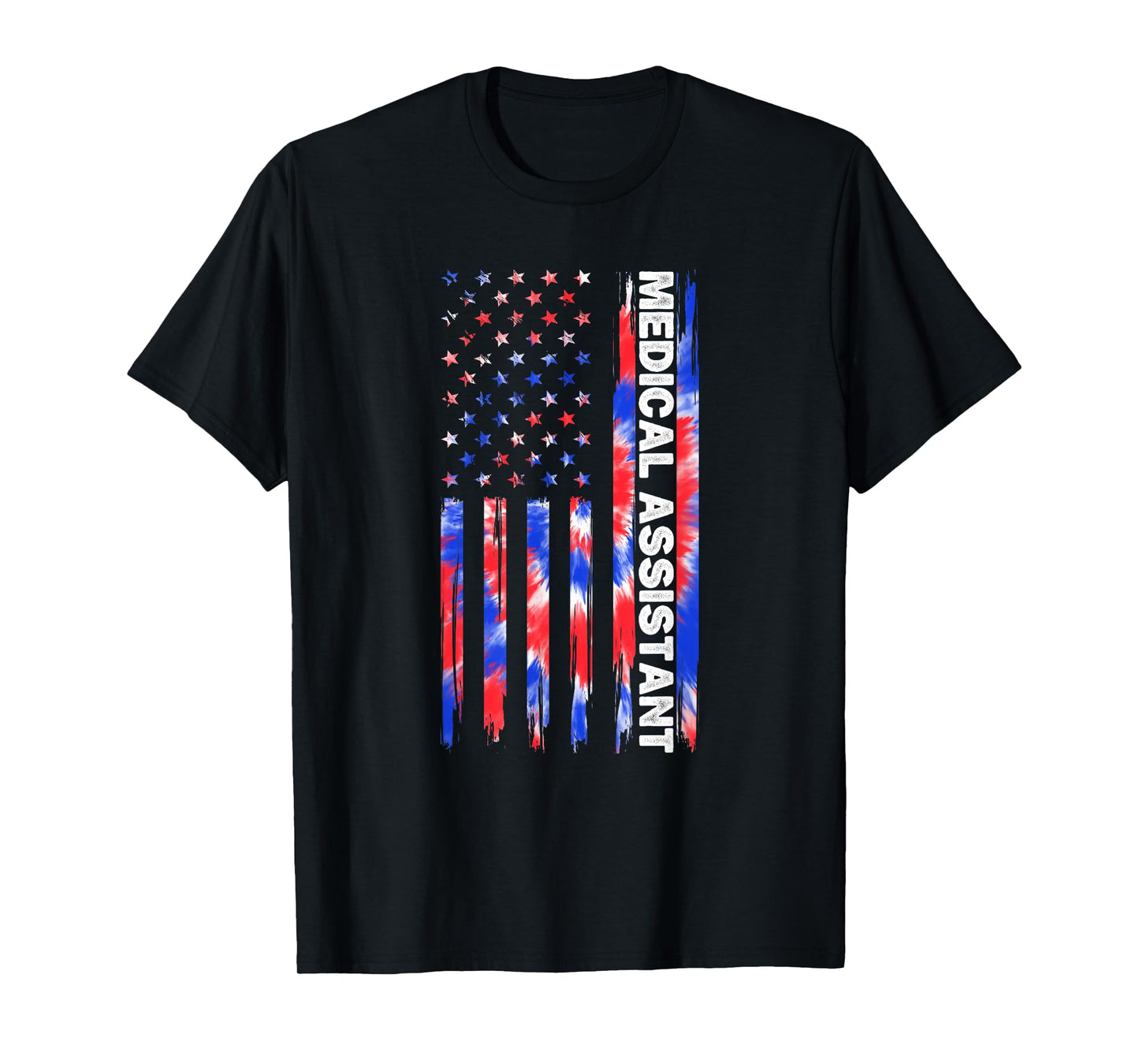 Medical Assistant Tie Dye American Flag 4th Of July MA USA T-Shirt