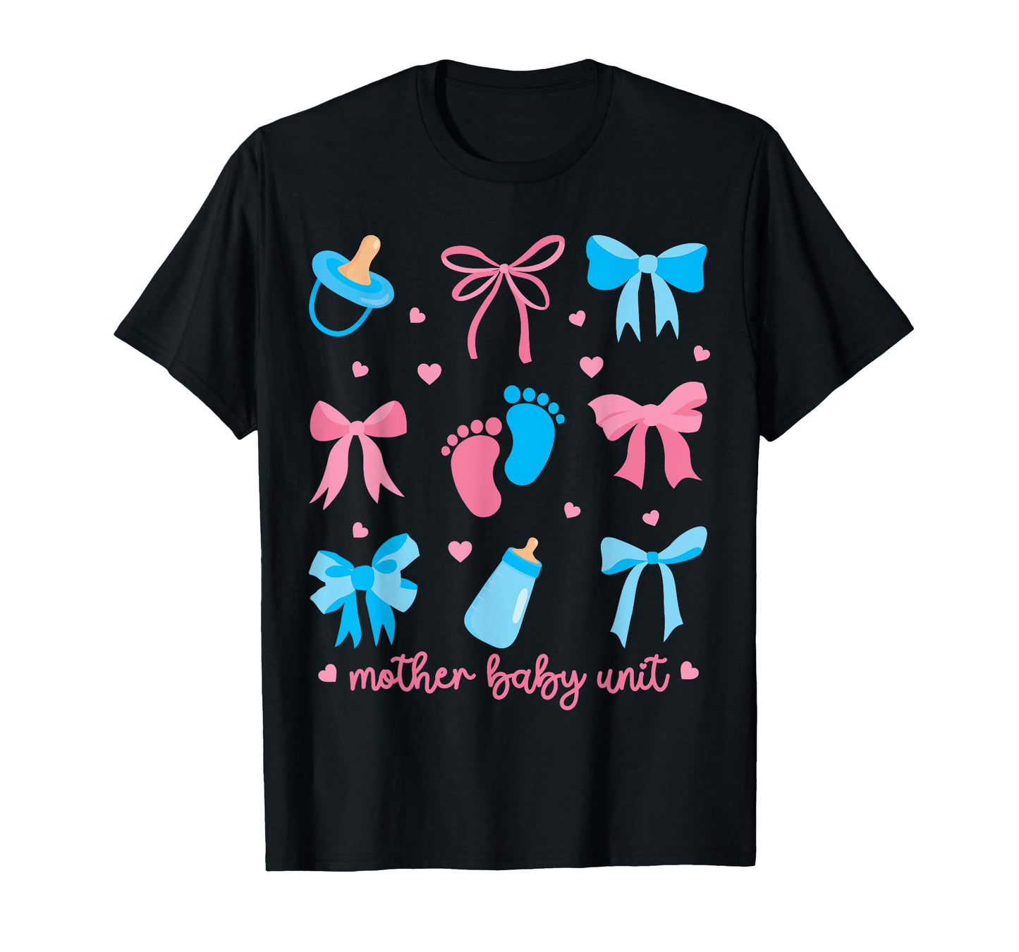 Mother Baby Unit Coquette Bow MBU Nurse Postpartum Women T-Shirt