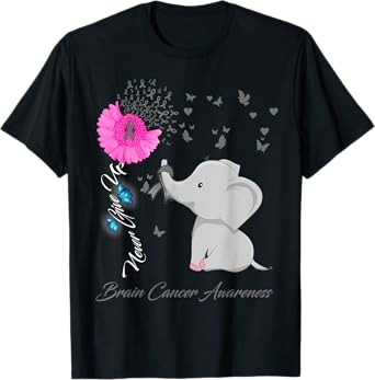 Elephant Brain Cancer Awareness - Brain Cancer Ribbon Gifts T-Shirt