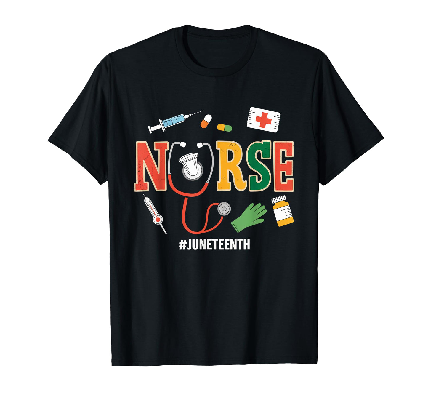 Juneteenth Scrubs Groovy African Bow Juneteenth Nurse Women T-Shirt
