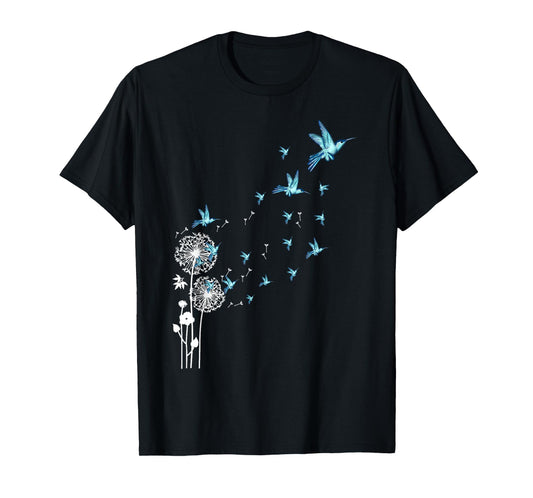 Cute Dandelion hummingbird bird motif bird of paradise T-Shirt