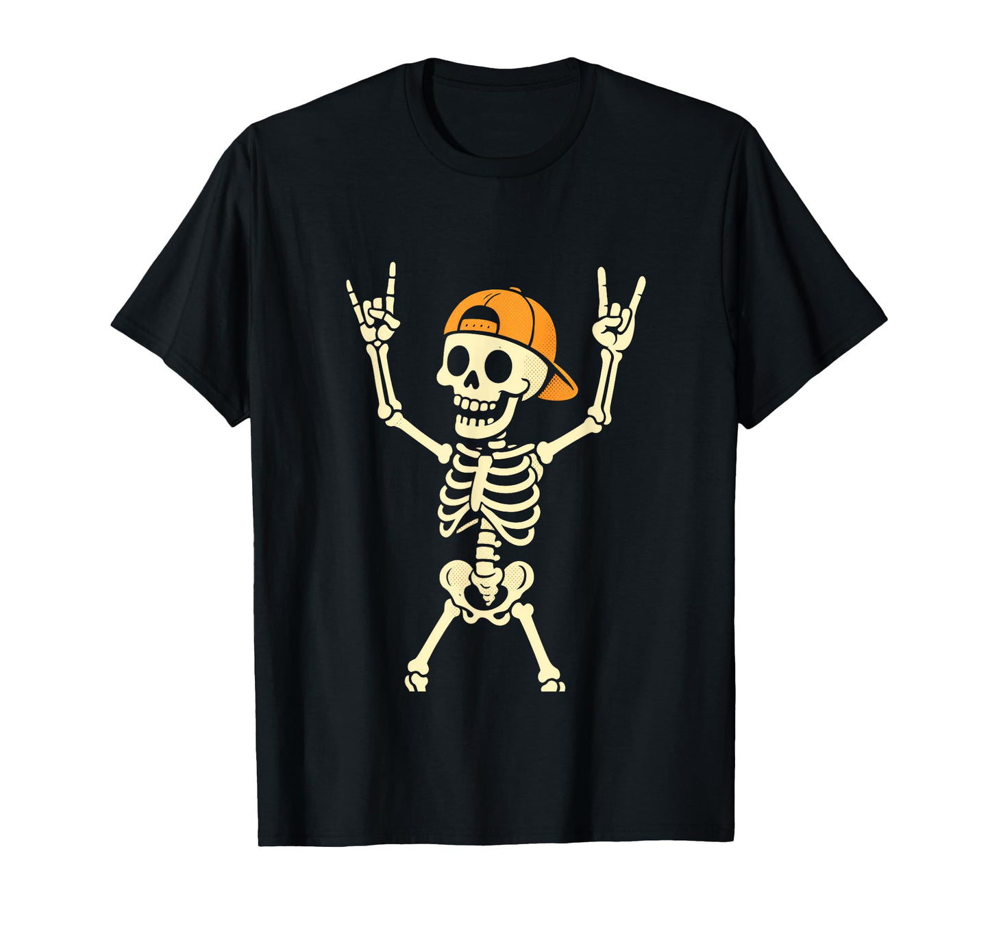 Halloween Rocker Skeleton - Punk Skater Vibes T-Shirt