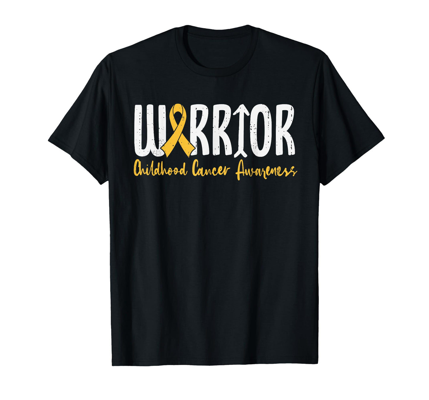 Warrior Childhood Cancer Awareness Survivor Gold Ribbon T-Shirt