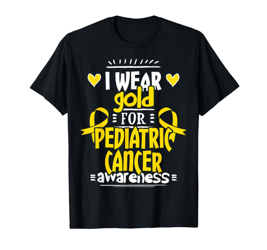 Pediatric Cancer TShirt - Gold Awareness Ribbon T-Shirt