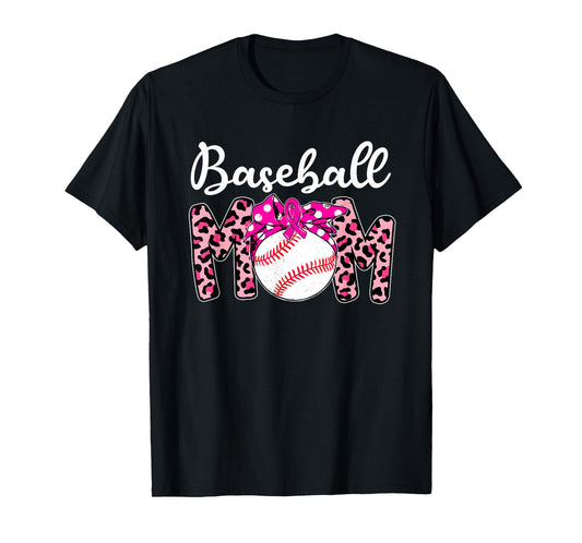 Baseball Mom Pink Ribbon Breast Cancer Awareness Fighters T-Shirt