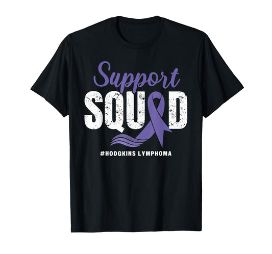 Hodgkins Lymphoma Support Squad Wear Purple Awareness Ribbon T-Shirt