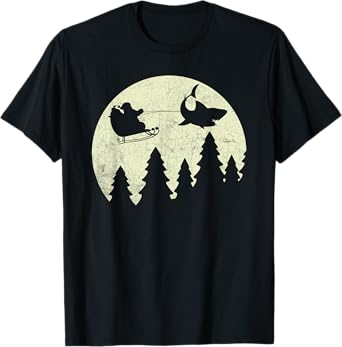 Santa Claus Shark Sleigh Christmas Funny T-Shirt