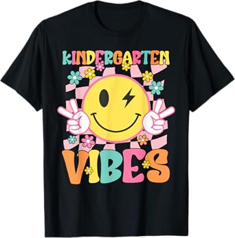 Kindergarten Vibes Smile Face Back to School Kindergarten T-Shirt