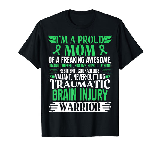 Traumatic Brain Injury Awareness Ribbon Mom TBI Gift T-Shirt
