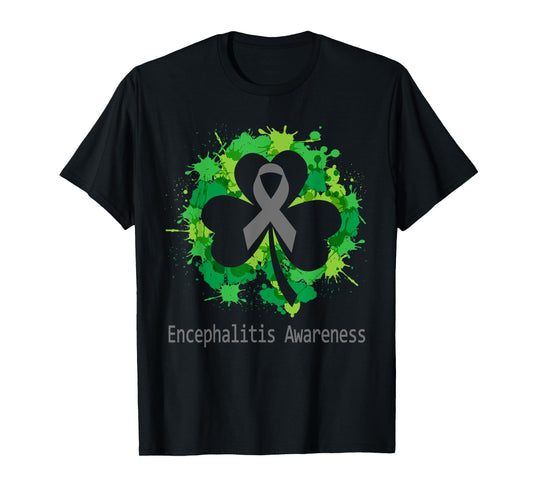 Clover Encephalitis Awareness Shirt For Women Men T-Shirt