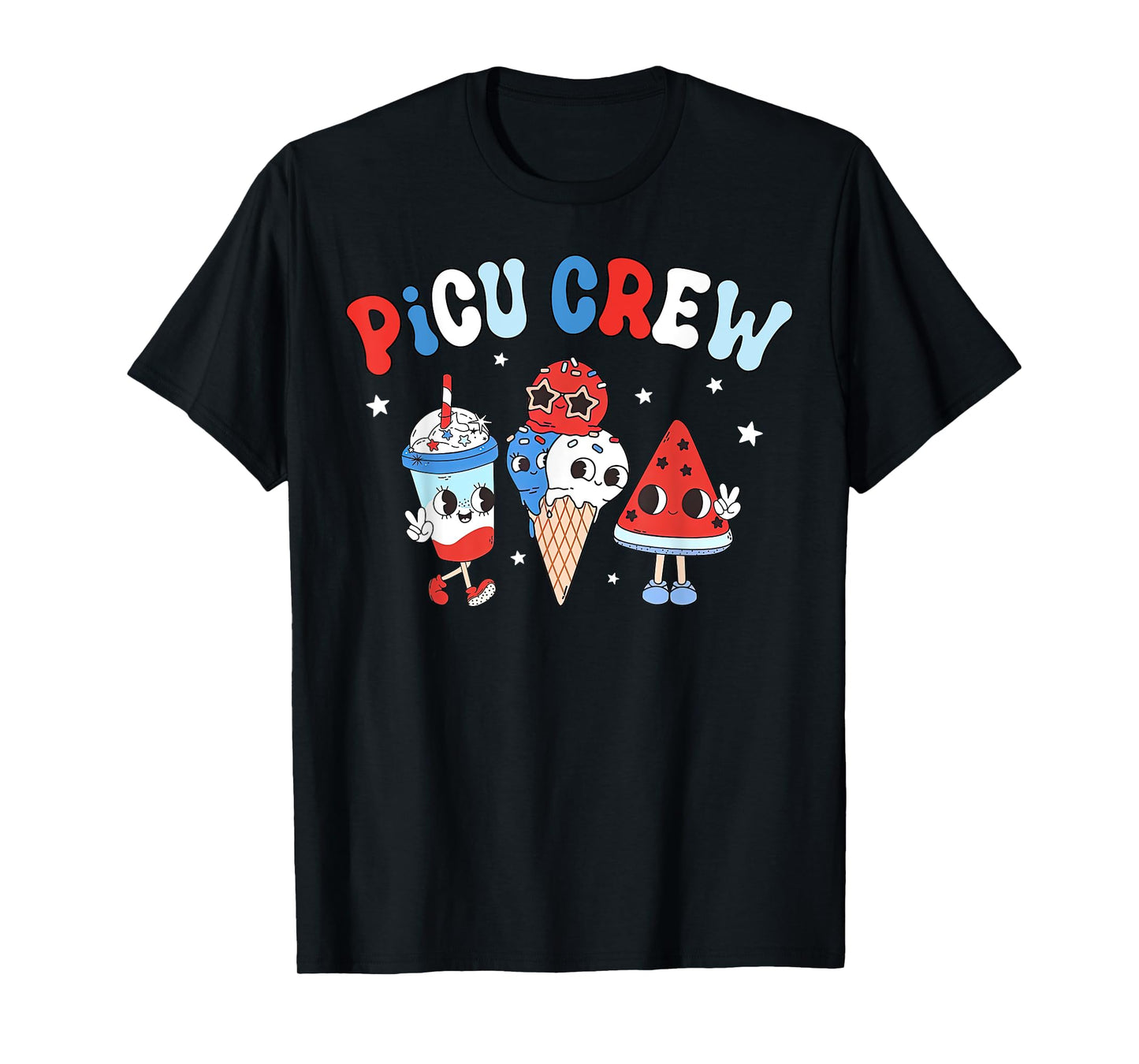 PICU Crew Pediatric Nurse Appreciation Patriotic 4th Of July T-Shirt for Women Men