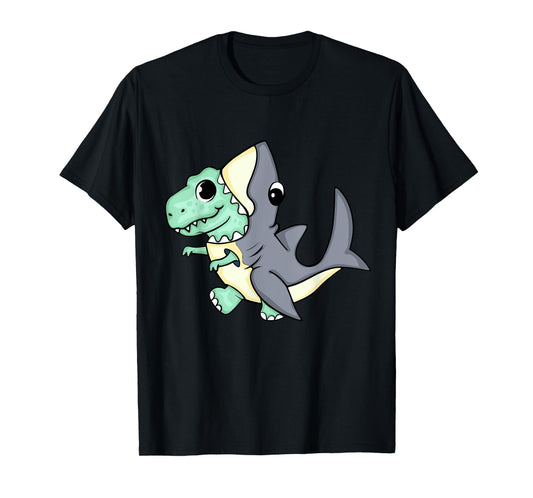 Cute Dinosaur In Shark Costume Kids Dinosaur T-Shirt
