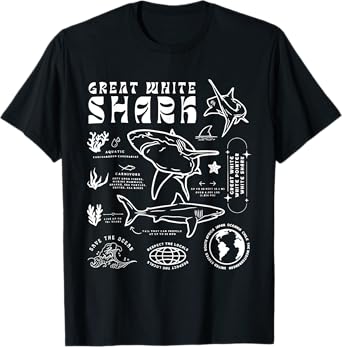 Great White Shark Anatomy Marine Biologist T-Shirt