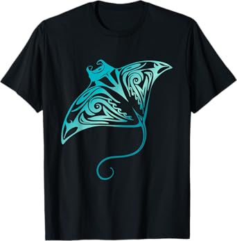 Hawaii Tribal Manta Ray Hawaiian Shirt Shark Lover T-Shirt