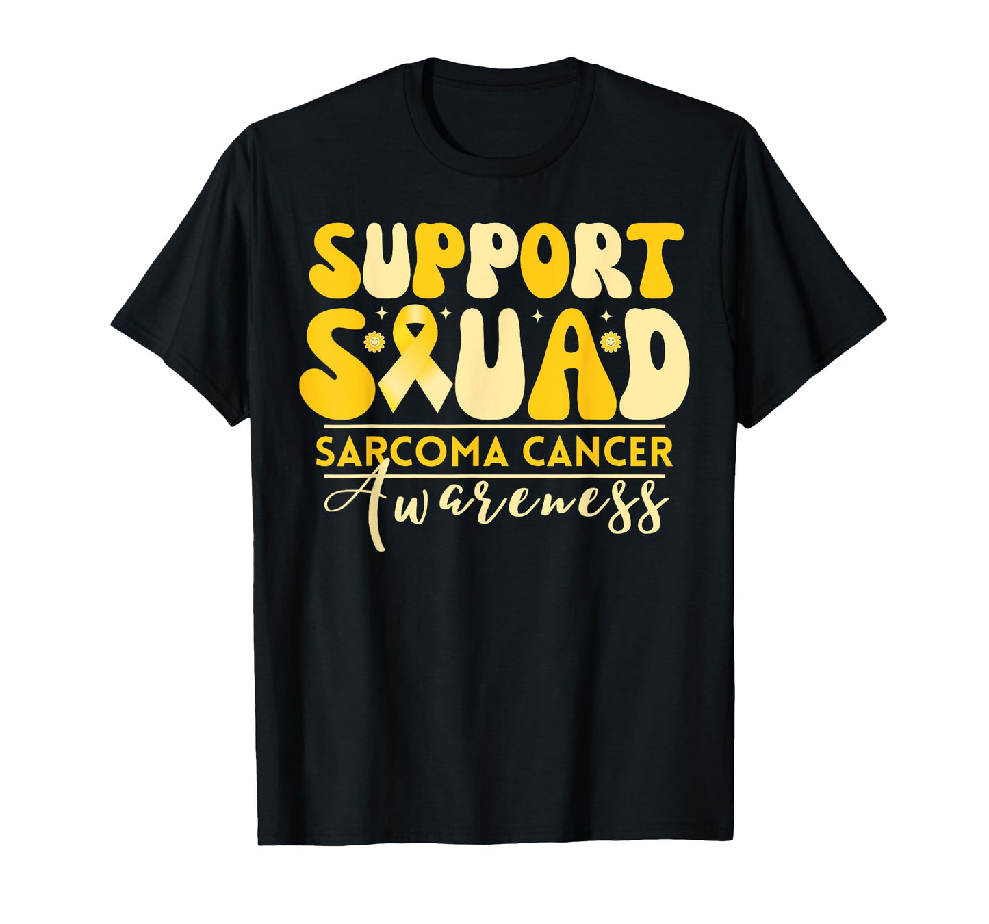Support Squad Sarcoma Cancer Awareness Yellow Ribbon Team T-Shirt