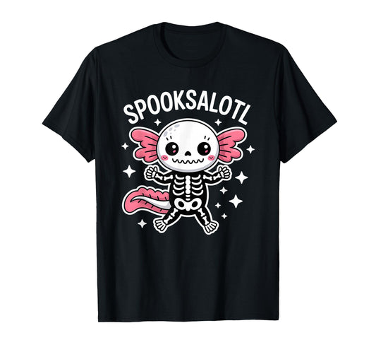 Axolotl Halloween Spooky Moonlit Pumpkin Party T-Shirt