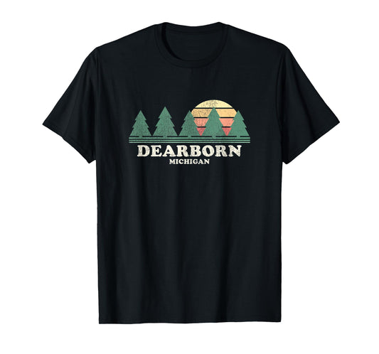 Dearborn MI Vintage Throwback Tee Retro 70s Design T-Shirt