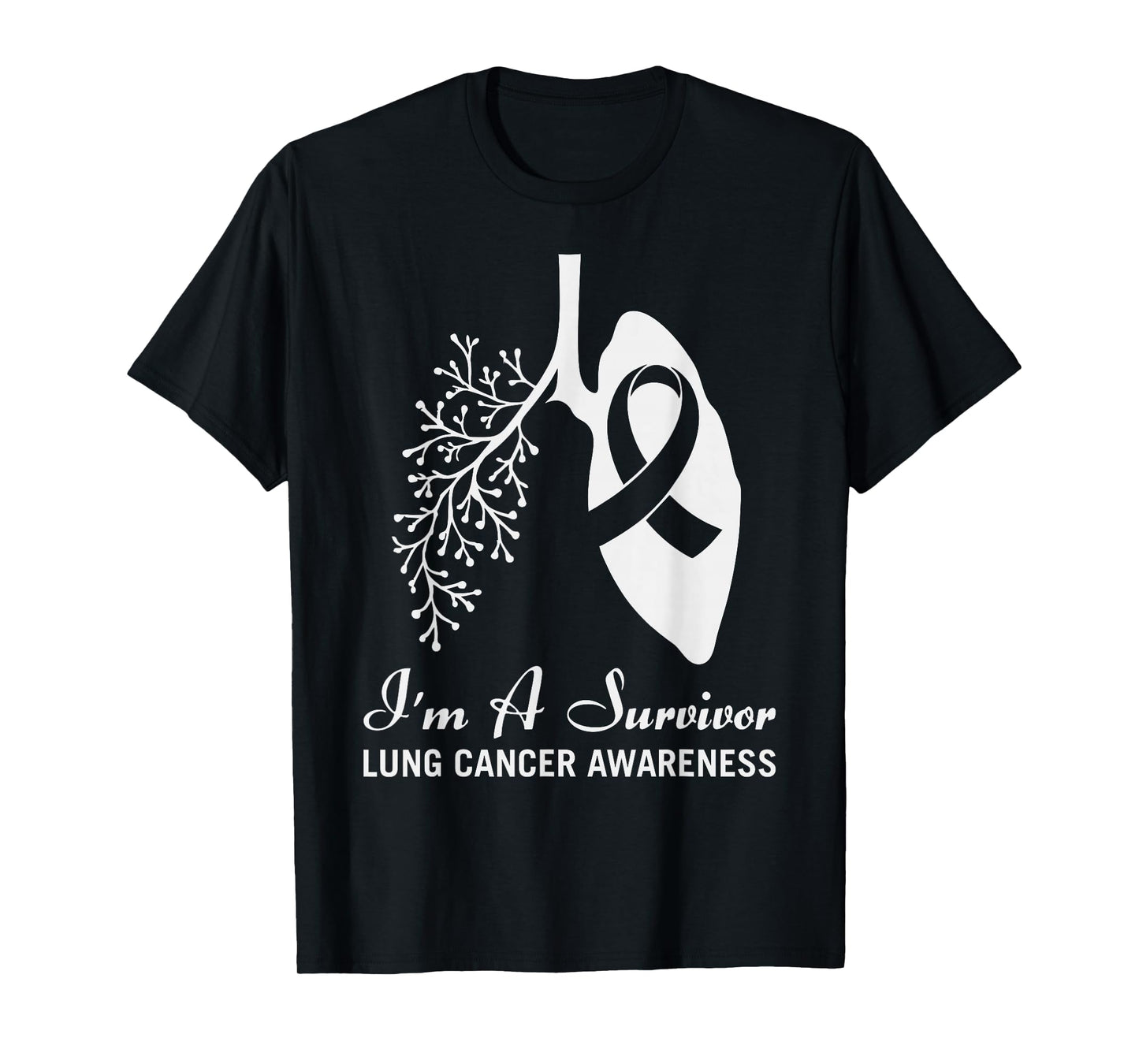 Survivor Lung Cancer Month Awareness White Ribbon Support T-Shirt